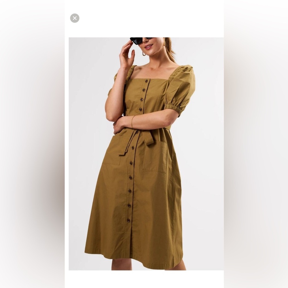 SOLD NWT Amour Vert Square Neck Dress size M in Elm